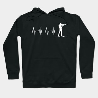 Cross country skiing heartbeat w Hoodie